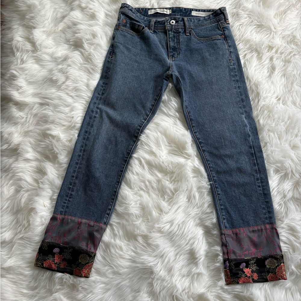 Pilcro jeans with silk cuff size 25